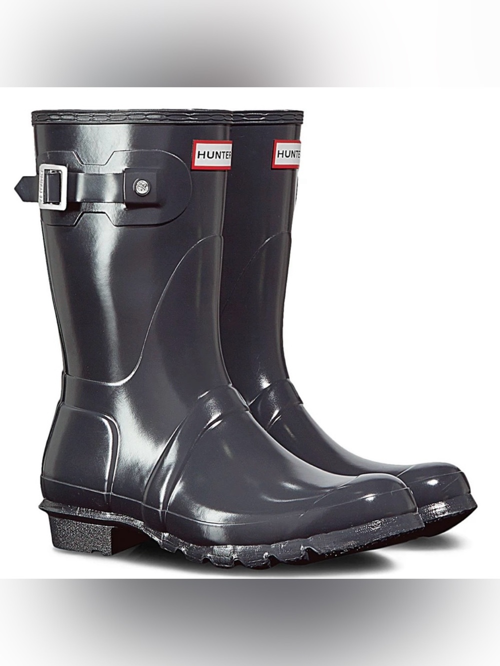 Hunter Original Short Gloss Rain Boots - Dark Slate (Size 8)
